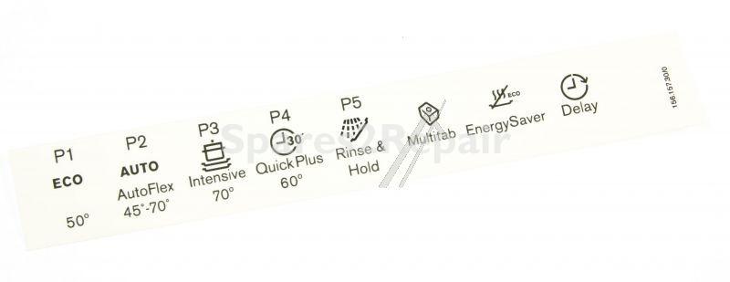 Panel - 1561573005 Programme Plate En Symbols [Electrolux Aeg]