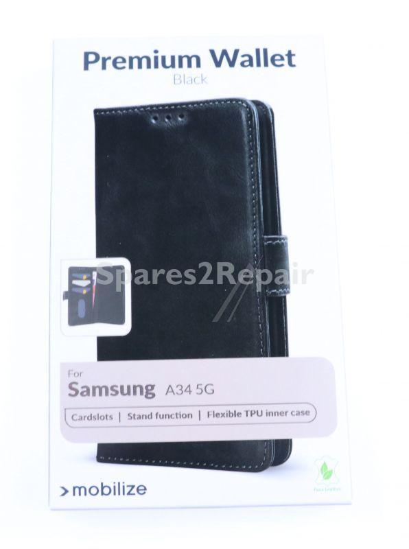 Mobilize Leather Bag Gsm - 28511 Mobilize Premium Gelly Wallet Book Case Samsung Galaxy A34 5g Black