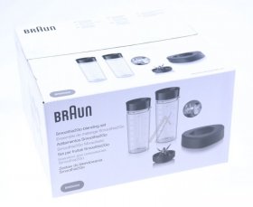Braun Home Appliance Accesories - Brsk002 Ax22310002 Smoothie2go Mix Set (2x To-go Bottle With Lids 1x Chopper Assembly And Base)