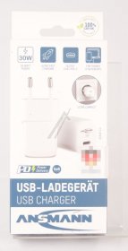 Ansmann Usb Power Supplies - Hc130pd-mini 1001-0154 Gan Mini Charger 30w 1x Usb-c Pd Hc130pd Mini