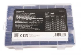Logilink Heat Shrink Tubing - Kab0122 Heat Shrink Tubing Box 300-piece Black 45mm 3:1