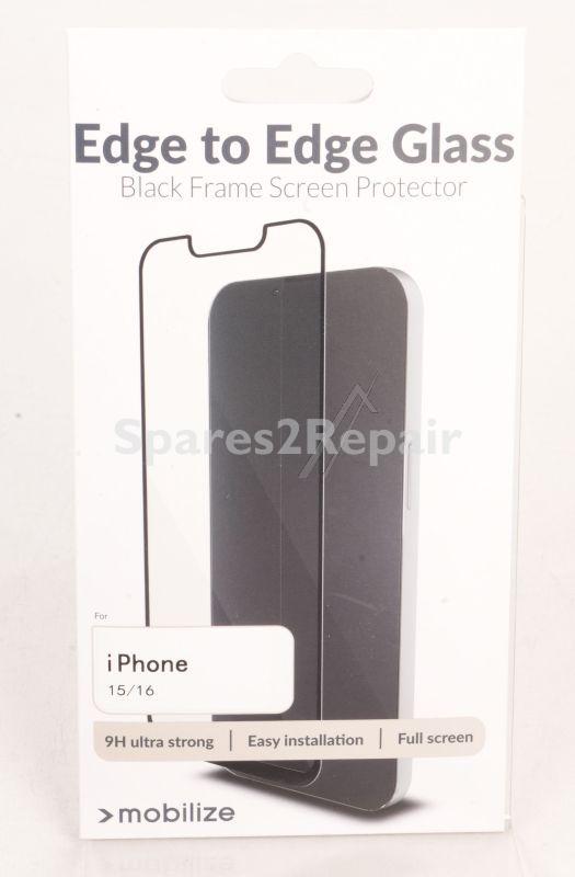 Mobilize Display Protective Film - 57753 Mobilize Edge-to-edge Glass Screen Protector Apple Iphone 15-16 Full Glue