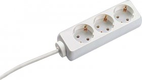 Bachmann Three-way Trailing Socket - 387 271s Selly 3-way Power Strip White 3m H05vv-f 3g1 5mm² With Protective Contact Angled Plug