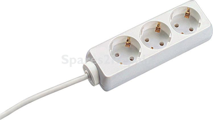 Bachmann Three-way Trailing Socket - 387 271s Selly 3-way Power Strip White 3m H05vv-f 3g1 5mm² With Protective Contact Angled Plug
