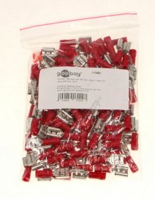 Flat Pin Bushing - 6,3x0,8mm Flat Pin Bushing 100pcs Red Flat Pin Bushing - 6,3x0,8mm Flat Pin Bushing 100pcs Red