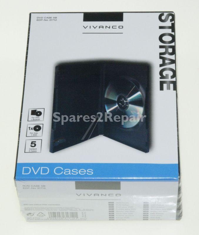 Vivanco Cd-organiser - Dvd Case For Eine Dvd, 5er Pack, Black