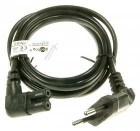 Compatible Euro Power Supply Cable - Power Cable 0 75m Angled Black Euro Compatible Euro Power Supply Cable - Power Cable 0 75m Angled Black Euro