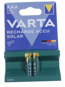 Varta Microcell-battery 1.2v - Hr3 56733101402 Aaa 1 2v-550mah Varta Solar Rechargeable Battery Pack Of 2