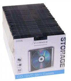 VIVANCO CD-Organiser CD SLIM 50B CD SLIM CASE FOR EINE CD, X 50 PACK, BLACK 31701