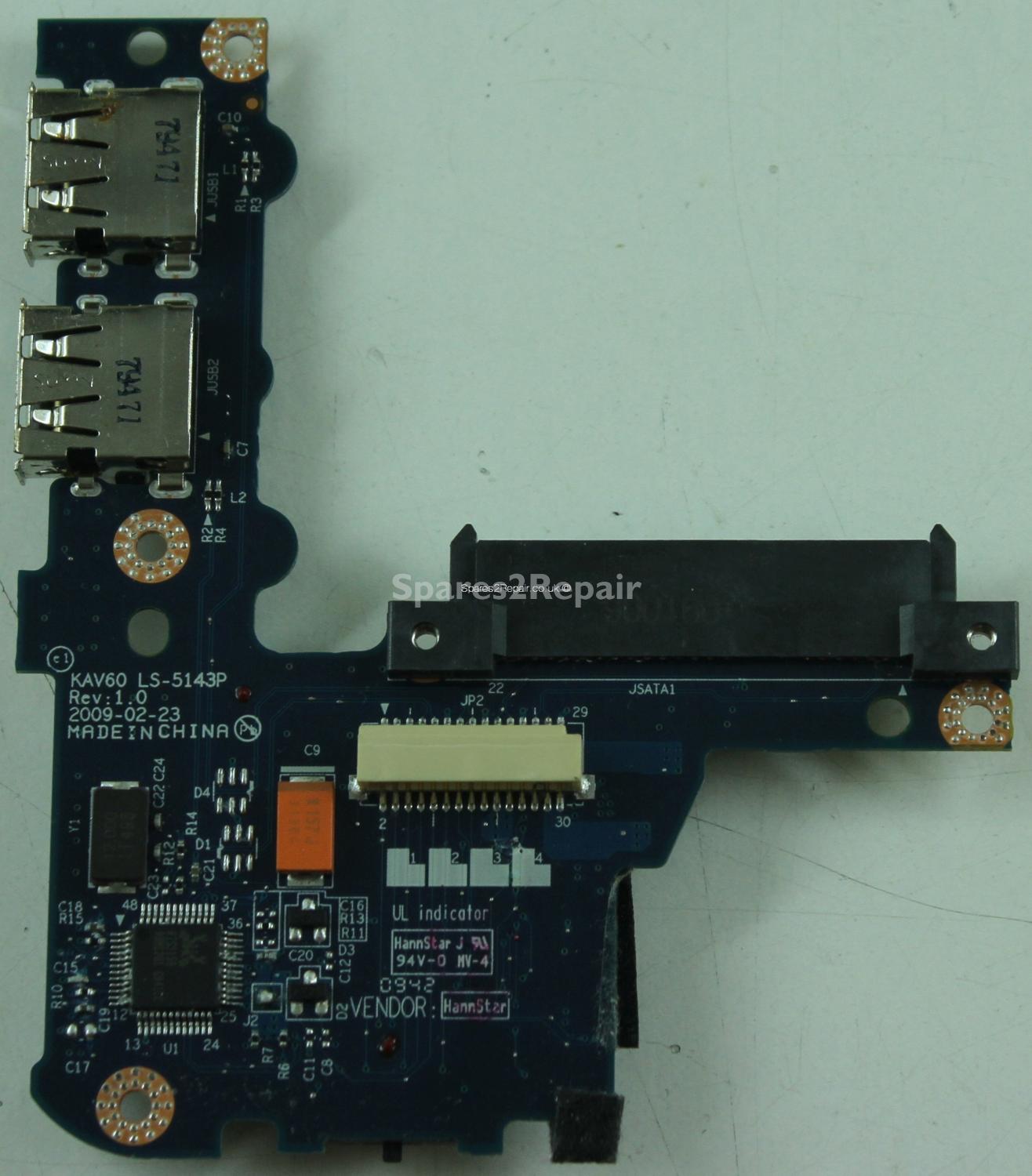 Acer Aspire One D250 - USB & Card Reader Board - LS-5143P - Rev:1.0