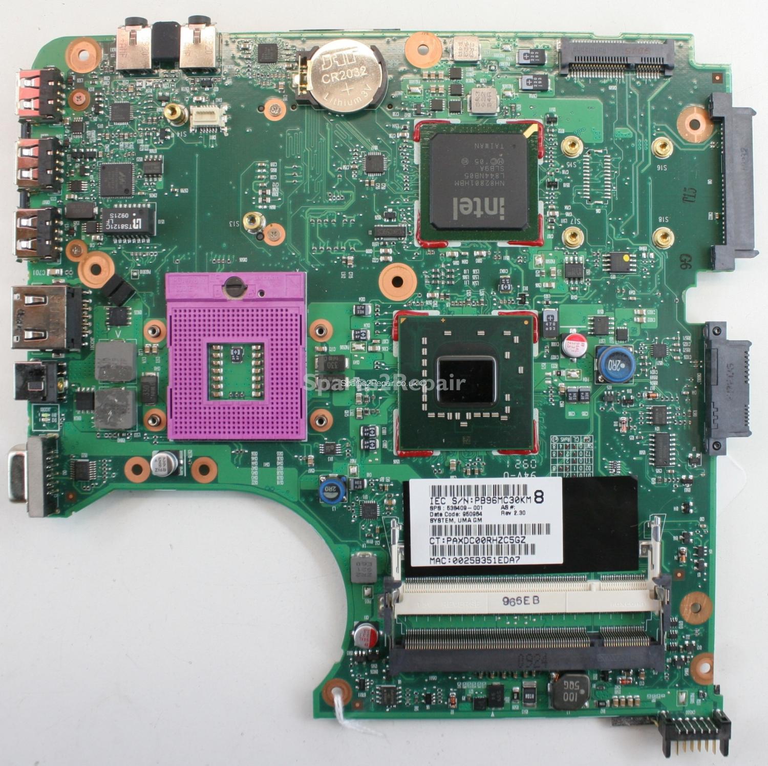 Compaq 610 - Motherboard - 538409-001 - Rev 2.30 - 6050A2256501