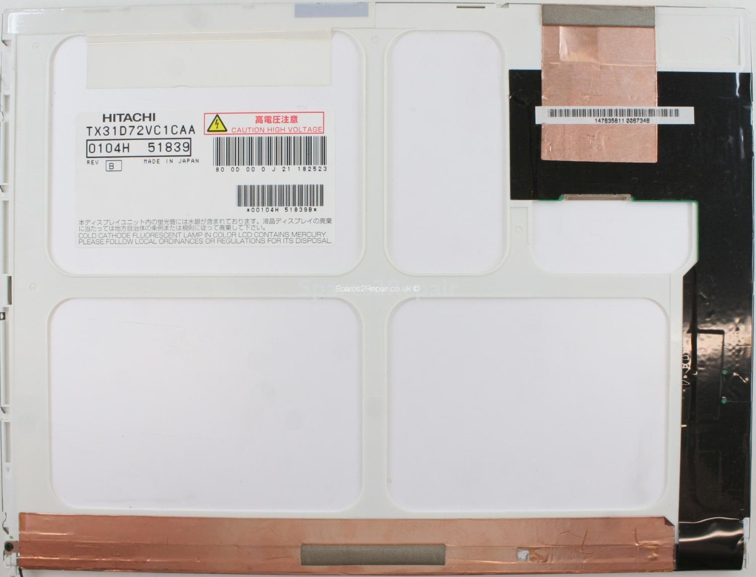 Hitachi - 12.1 Inch - TX31D72VC1CAA - Rev B - XGA (1024x768)