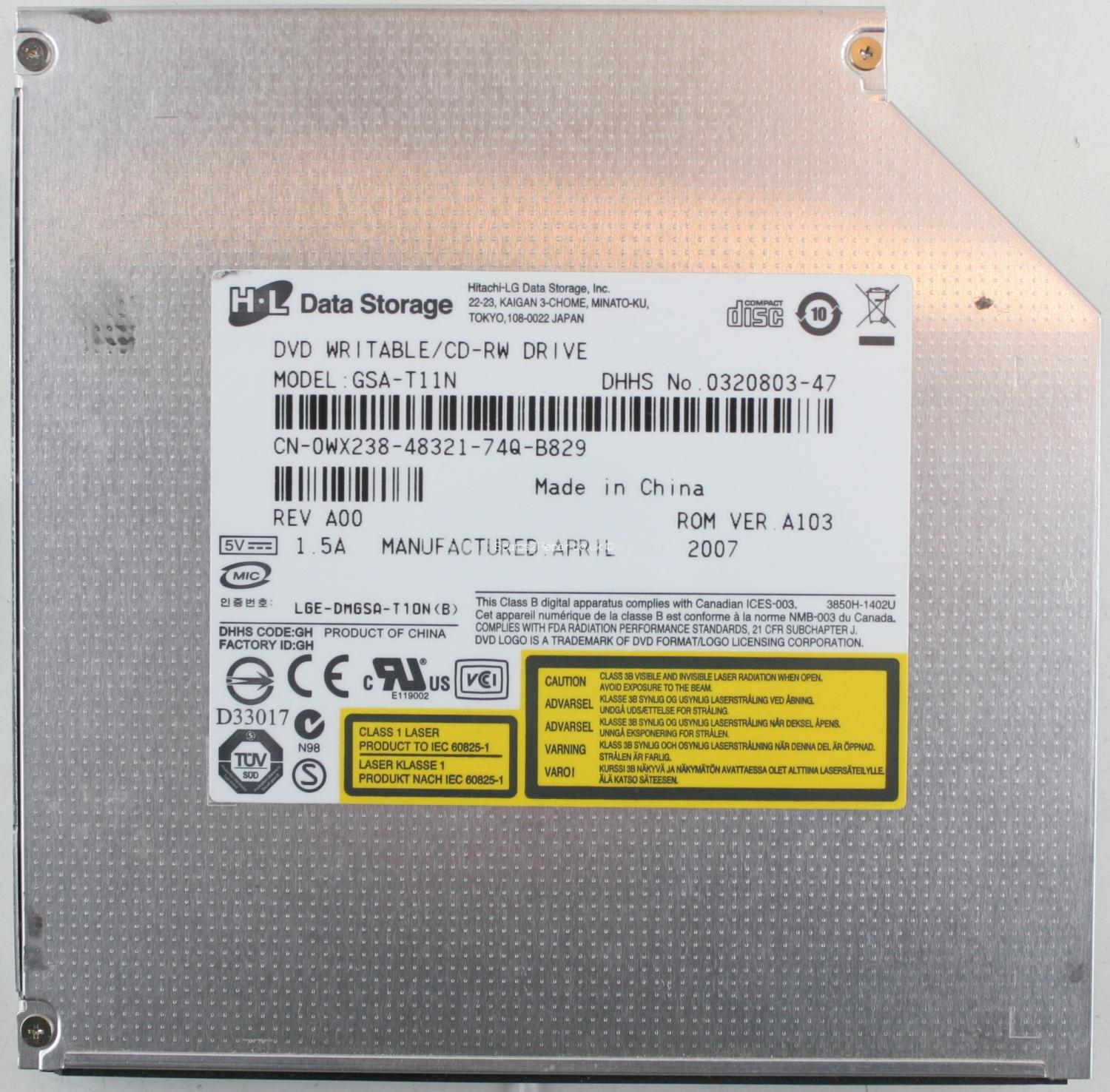 Hitachi-LG Data Storage - DVD-RW - GSA-T11N - LGE-DMGSA-T10N(B) - PATA