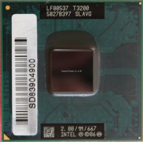 Intel Dual Core Mobile T3200 2Ghz 667Mhz 1MB Socket P CPU SLAVG