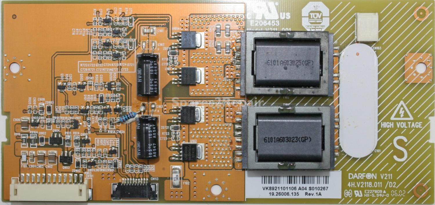Philips 32PF5520D/10 - Inverter - 19.26006.135 - Rev 1A - 4H.V2118.011 /D2 - SLAVE
