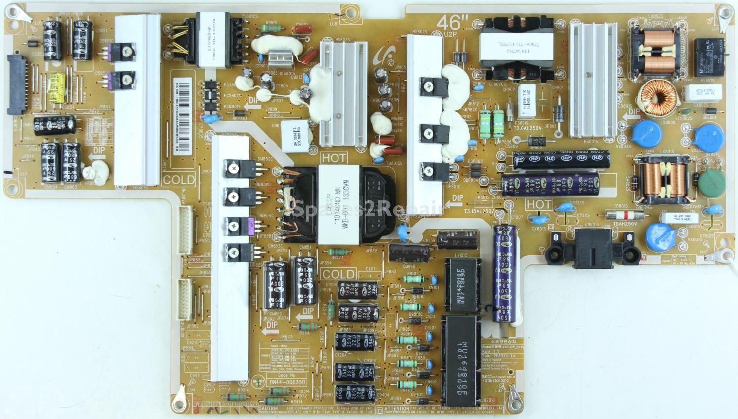 Samsung UE46F8000ST - Power Supply - BN44-00635B - REV: 1.1 - L46U2P_DHS
