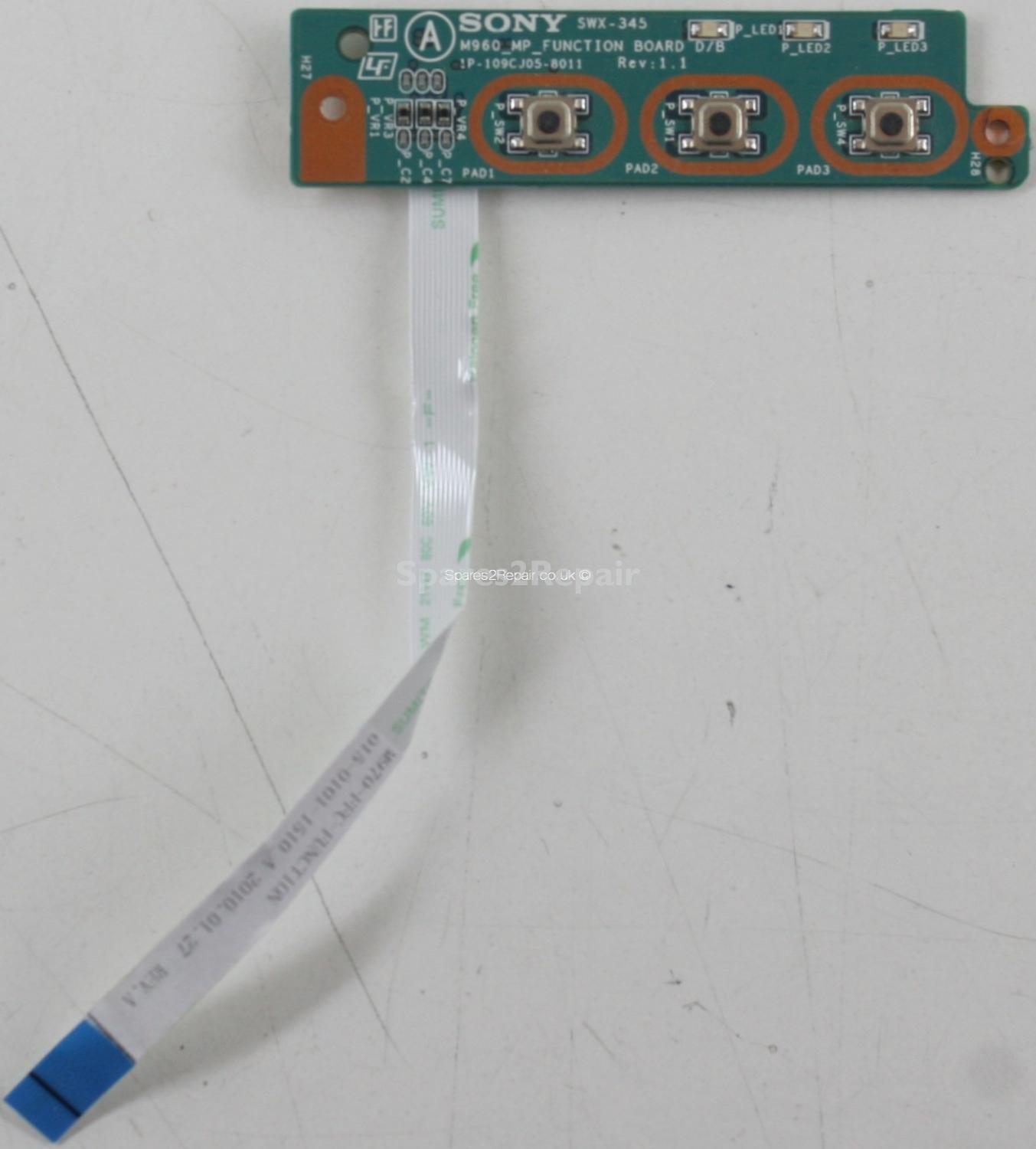Sony Vaio PCG-71211M - Media Button Board & Ribbon Cable - 1P-109CJ05-8011 - Rev:1.1