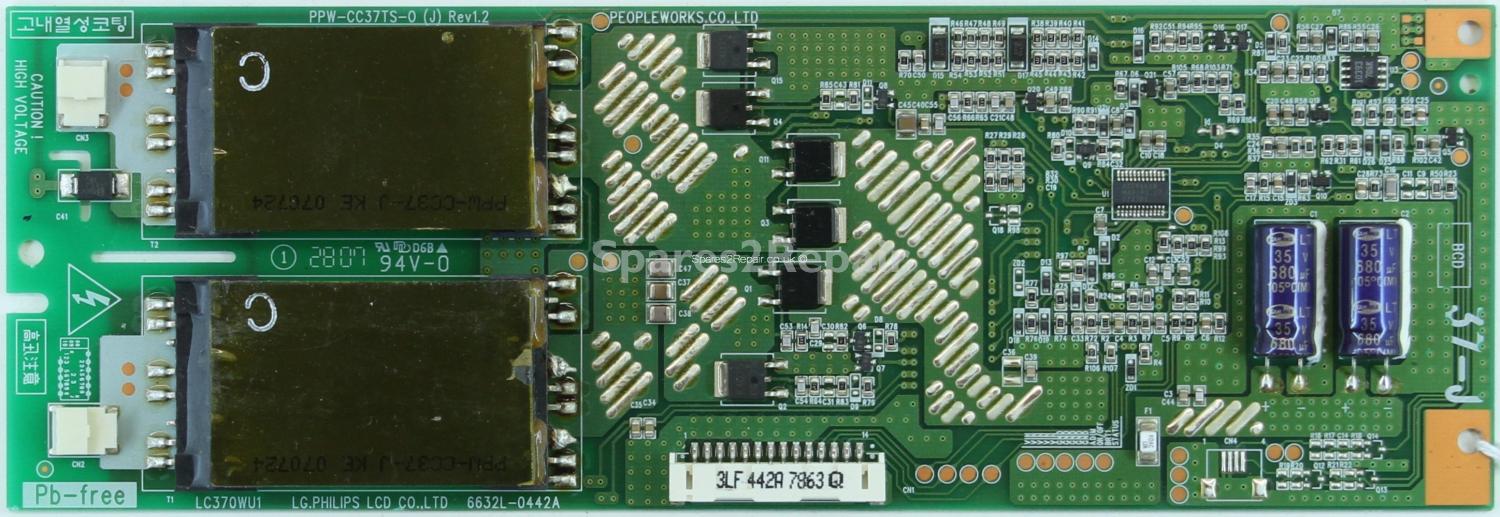 Toshiba 37X3030D - Inverter - 6632L-0442A - Rev1.2 - LC370WU1 - PPW-CC37TS-0 (J)