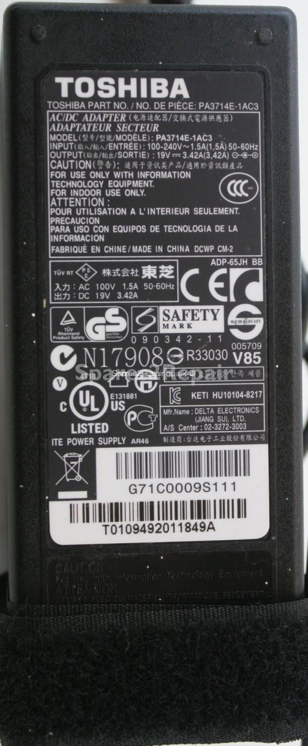 Toshiba - Charger - PA3714E-1AC3 - ADP-65JH BB - 19V 3.42A (Original)