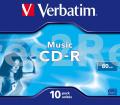 Verbatim 700mb Blank Cd - Cd r Audio 80min Verbatim Music Life Plus, Jewel Case 10 Pcs - 43365